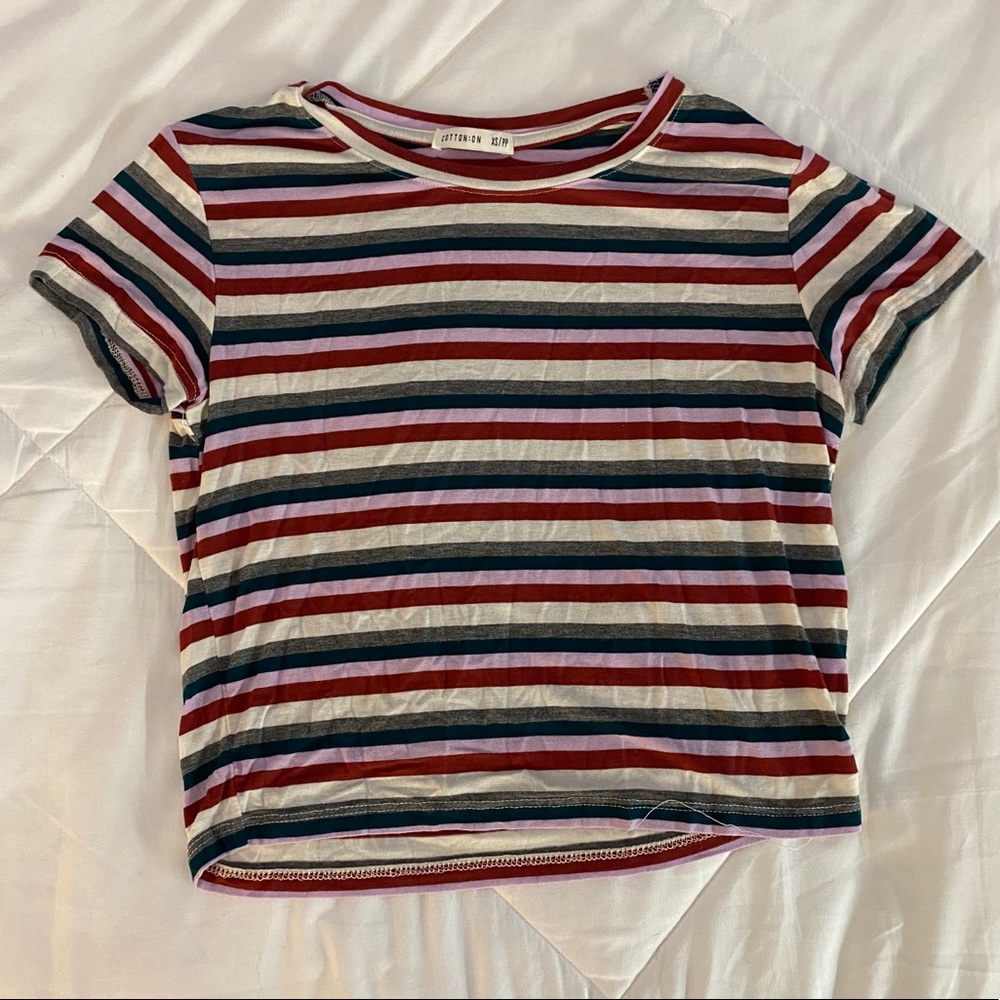 Multicolor striped crop top